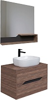 Grossman Мебель для ванной Лайф 80 GR-3020 подвесная винтажное дерево темное/графит